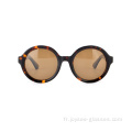 Nouvelle tendance unisexe vintage Round Full Rim Acétate Frames Sunglasses